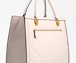 Bolso Guess Shopper Abey beige lateral