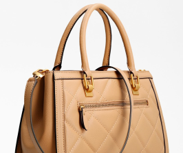 Bolso de mano Guess Abey Beige lateral